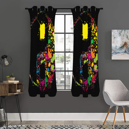 Colorful Splash Yin Yang Print Curtain
