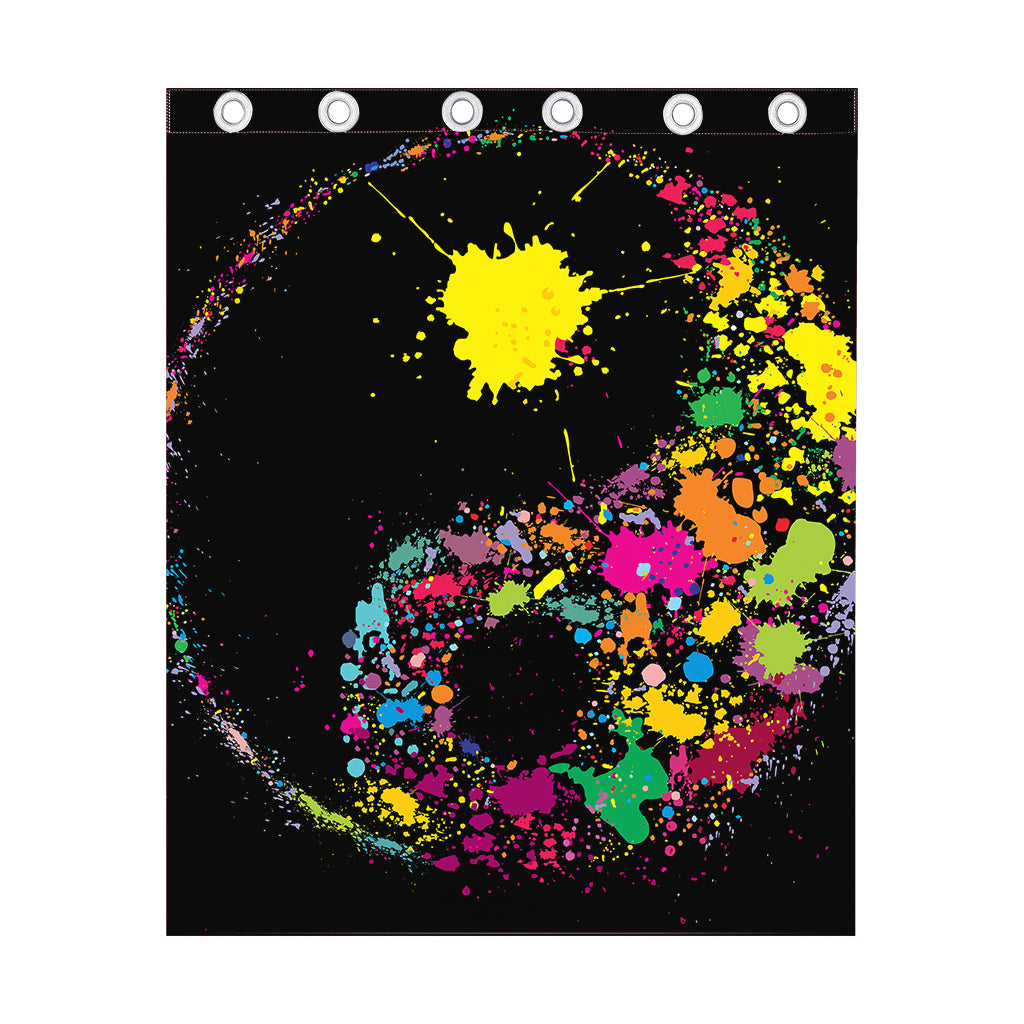 Colorful Splash Yin Yang Print Curtain