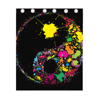 Colorful Splash Yin Yang Print Curtain