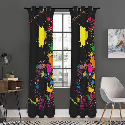 Colorful Splash Yin Yang Print Curtain