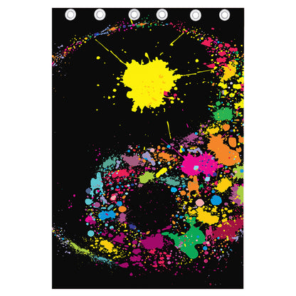 Colorful Splash Yin Yang Print Curtain