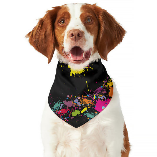 Colorful Splash Yin Yang Print Dog Bandana