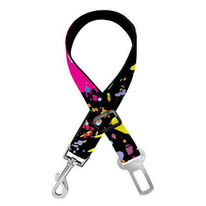 Colorful Splash Yin Yang Print Dog Seat Belt