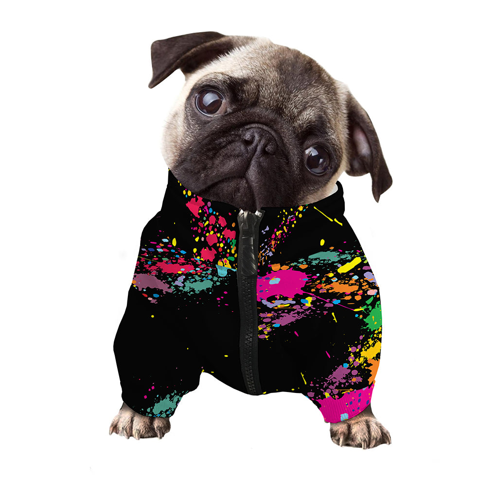 Colorful Splash Yin Yang Print Dog Zip Up Jacket
