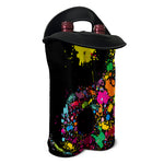 Colorful Splash Yin Yang Print Double Neoprene Wine Tote