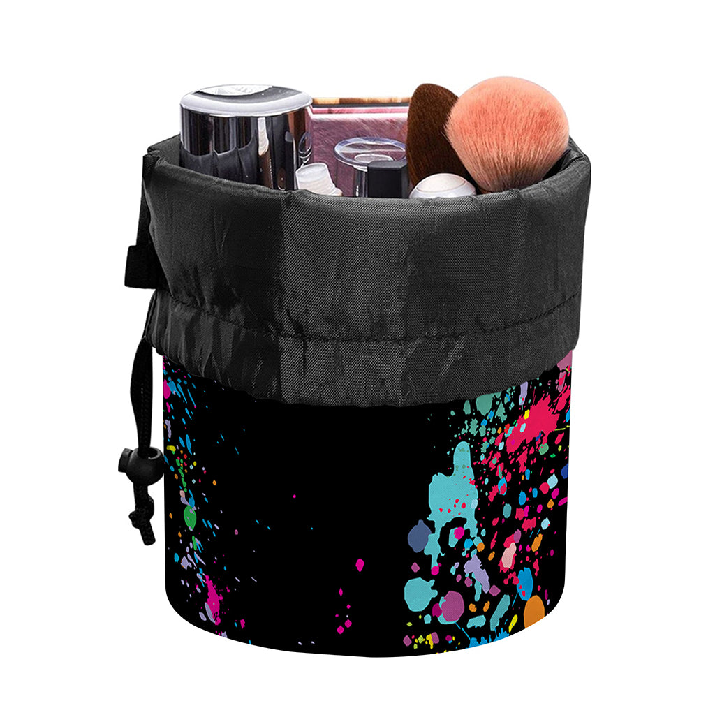 Colorful Splash Yin Yang Print Drawstring Makeup Bag