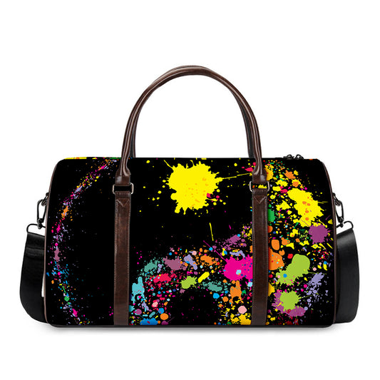 Colorful Splash Yin Yang Print Duffle Bag