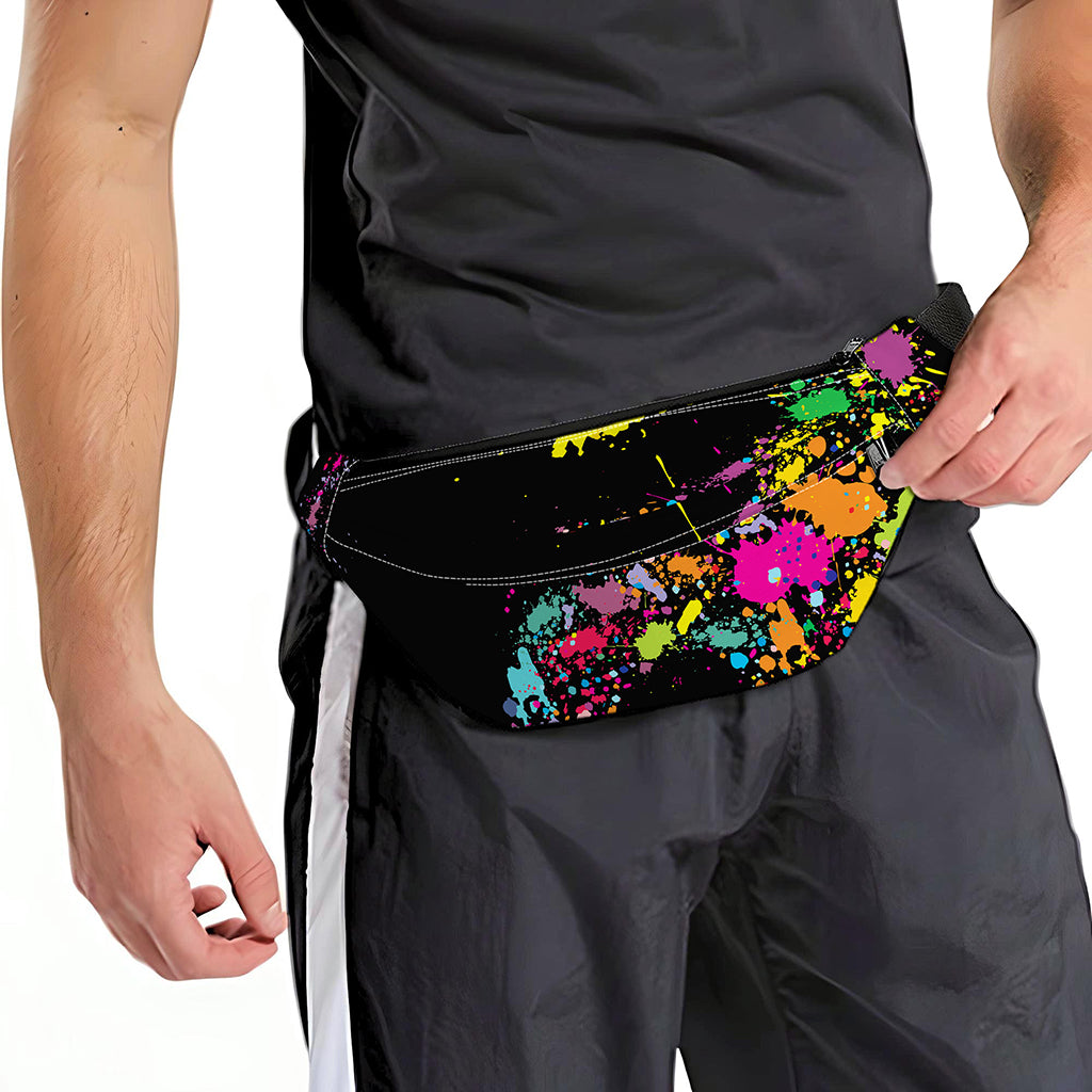 Colorful Splash Yin Yang Print Fanny Pack