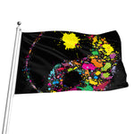 Colorful Splash Yin Yang Print Flag