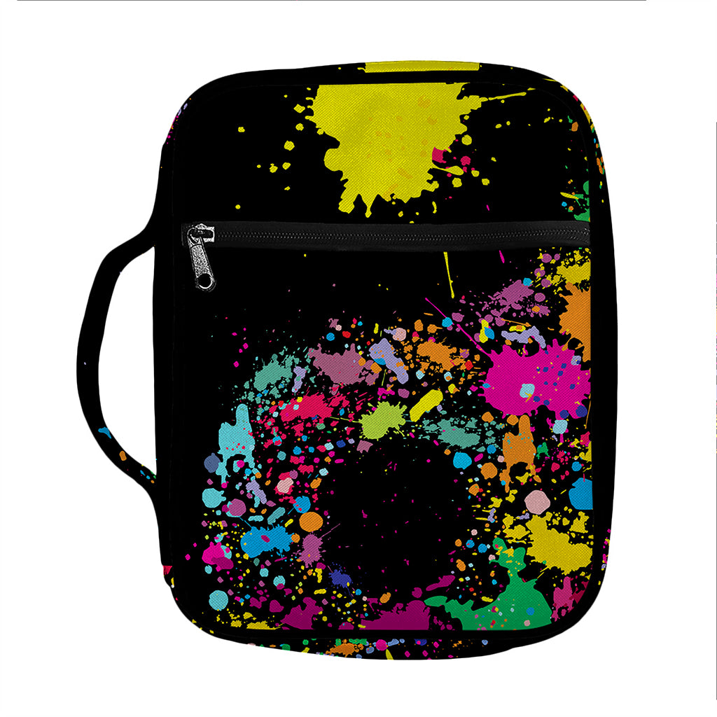 Colorful Splash Yin Yang Print Front Pocket Bible Bag
