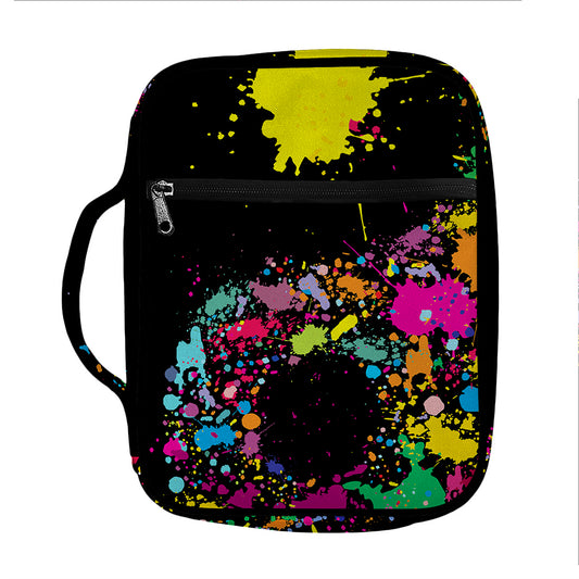 Colorful Splash Yin Yang Print Front Pocket Bible Bag