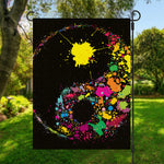 Colorful Splash Yin Yang Print Garden Flag