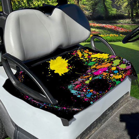 Colorful Splash Yin Yang Print Golf Cart Seat Cover