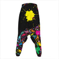 Colorful Splash Yin Yang Print Hammer Pants