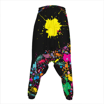 Colorful Splash Yin Yang Print Hammer Pants