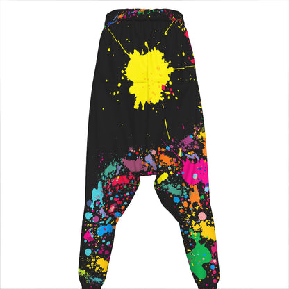 Colorful Splash Yin Yang Print Hammer Pants