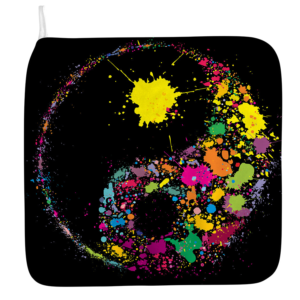 Colorful Splash Yin Yang Print Hand Towel