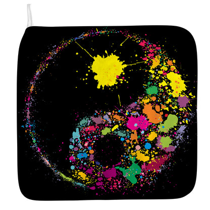 Colorful Splash Yin Yang Print Hand Towel