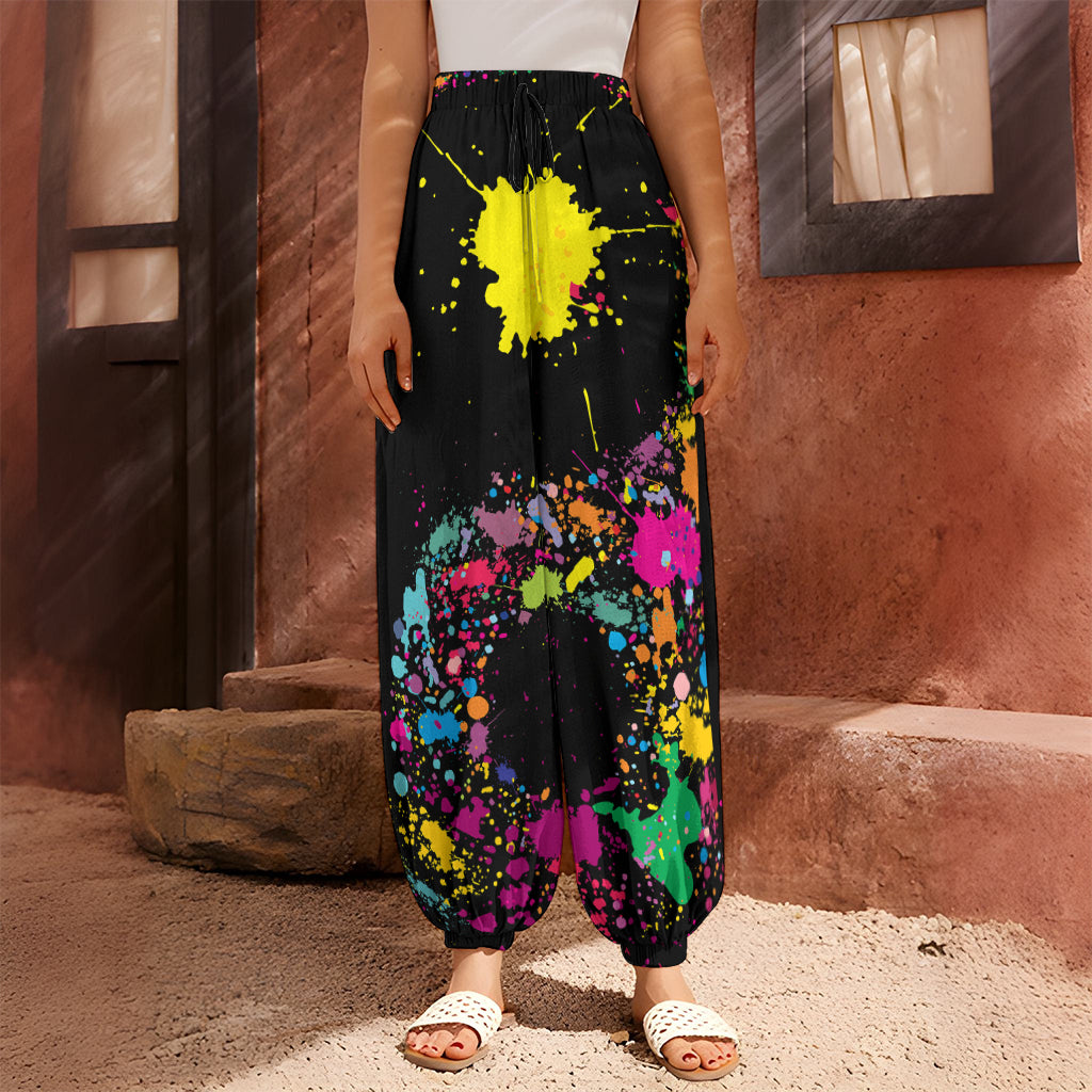 Colorful Splash Yin Yang Print Harem Pants