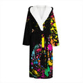 Colorful Splash Yin Yang Print Hooded Bathrobe