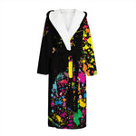 Colorful Splash Yin Yang Print Hooded Bathrobe