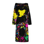 Colorful Splash Yin Yang Print Hooded Bathrobe