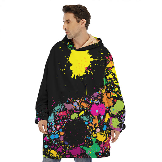 Colorful Splash Yin Yang Print Hoodie Blanket