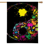 Colorful Splash Yin Yang Print House Flag