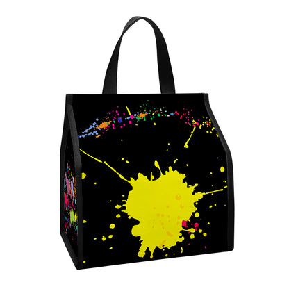 Colorful Splash Yin Yang Print Insulated Lunch Tote