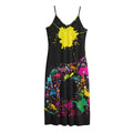 Colorful Splash Yin Yang Print Jersey Midi Cami Dress