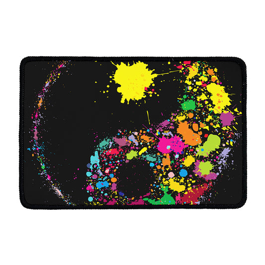 Colorful Splash Yin Yang Print Kitchen Mat