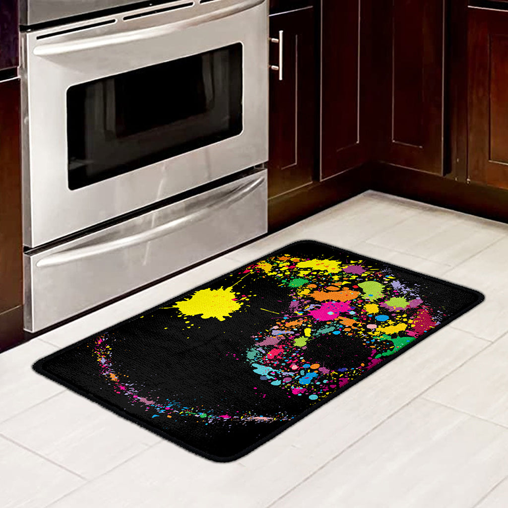 Colorful Splash Yin Yang Print Kitchen Mat