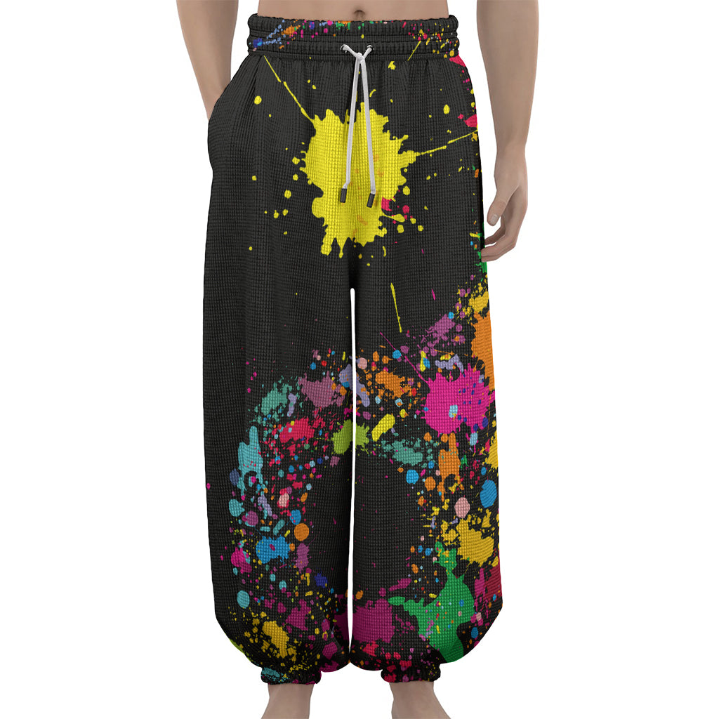 Colorful Splash Yin Yang Print Lantern Pants