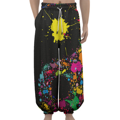 Colorful Splash Yin Yang Print Lantern Pants