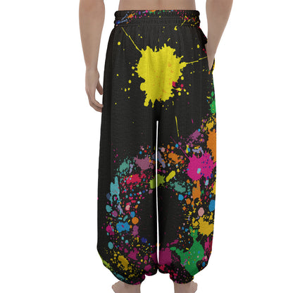 Colorful Splash Yin Yang Print Lantern Pants