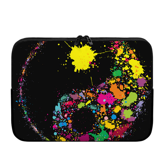 Colorful Splash Yin Yang Print Laptop Sleeve