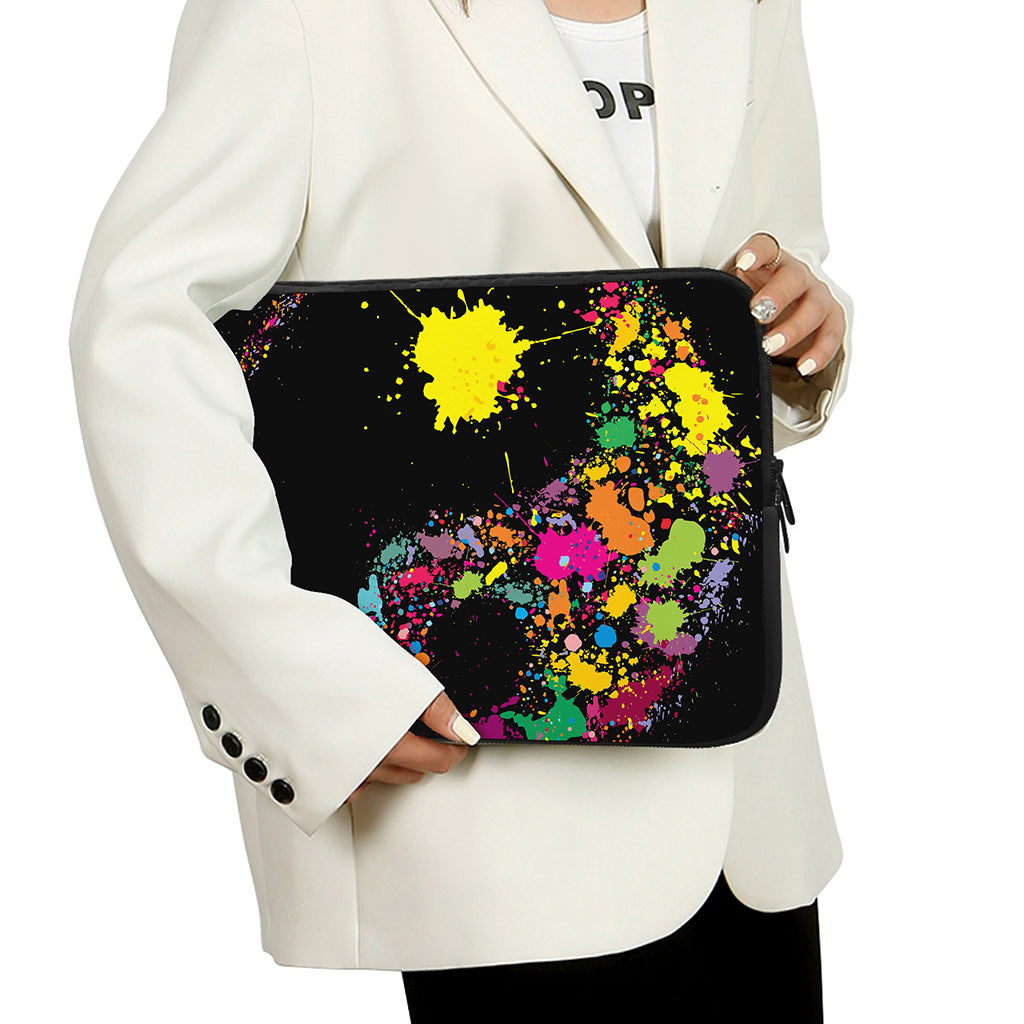 Colorful Splash Yin Yang Print Laptop Sleeve