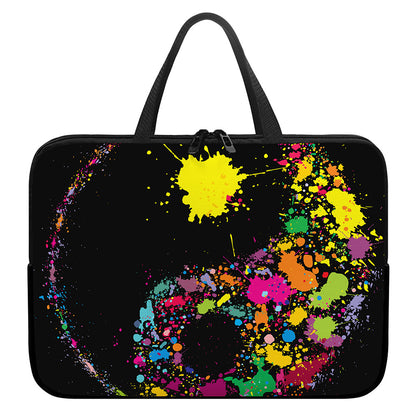 Colorful Splash Yin Yang Print Laptop Sleeve With Handle