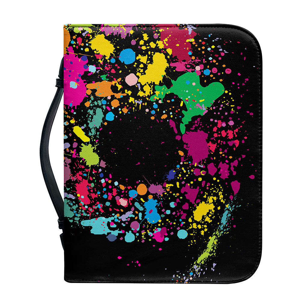 Colorful Splash Yin Yang Print Leather Bible Cover