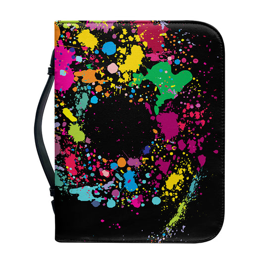 Colorful Splash Yin Yang Print Leather Bible Cover