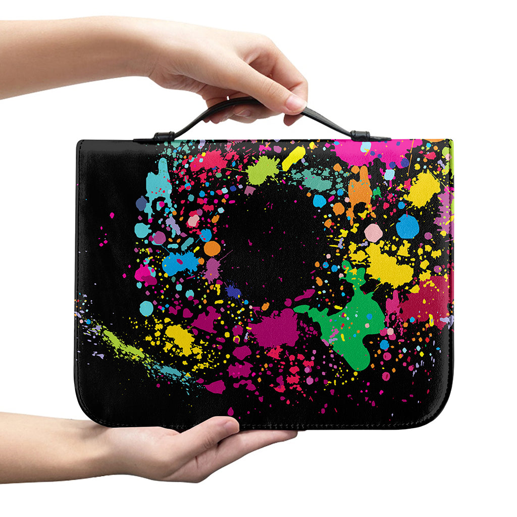 Colorful Splash Yin Yang Print Leather Bible Cover