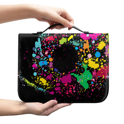 Colorful Splash Yin Yang Print Leather Bible Cover