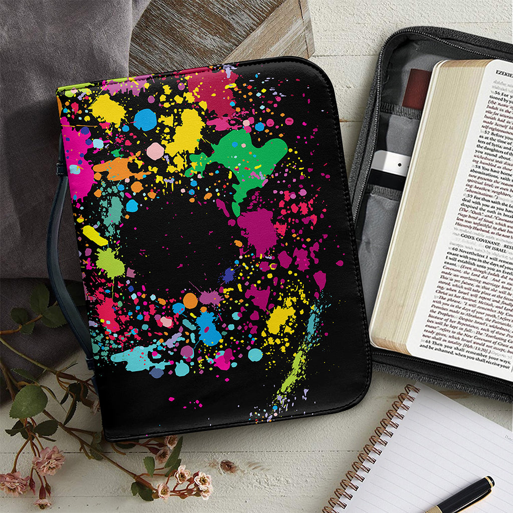Colorful Splash Yin Yang Print Leather Bible Cover