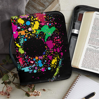 Colorful Splash Yin Yang Print Leather Bible Cover