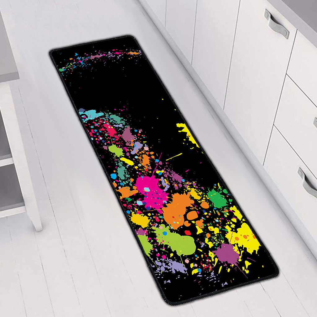 Colorful Splash Yin Yang Print Long Kitchen Mat