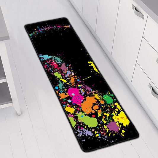 Colorful Splash Yin Yang Print Long Kitchen Mat
