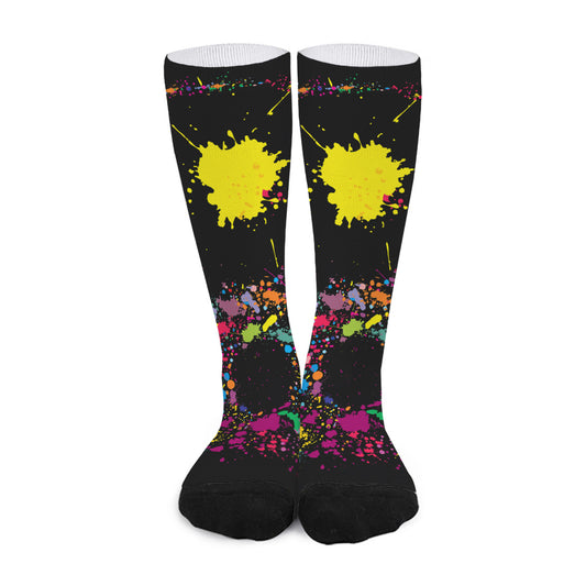 Colorful Splash Yin Yang Print Long Socks