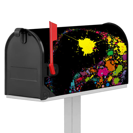 Colorful Splash Yin Yang Print Mailbox Cover