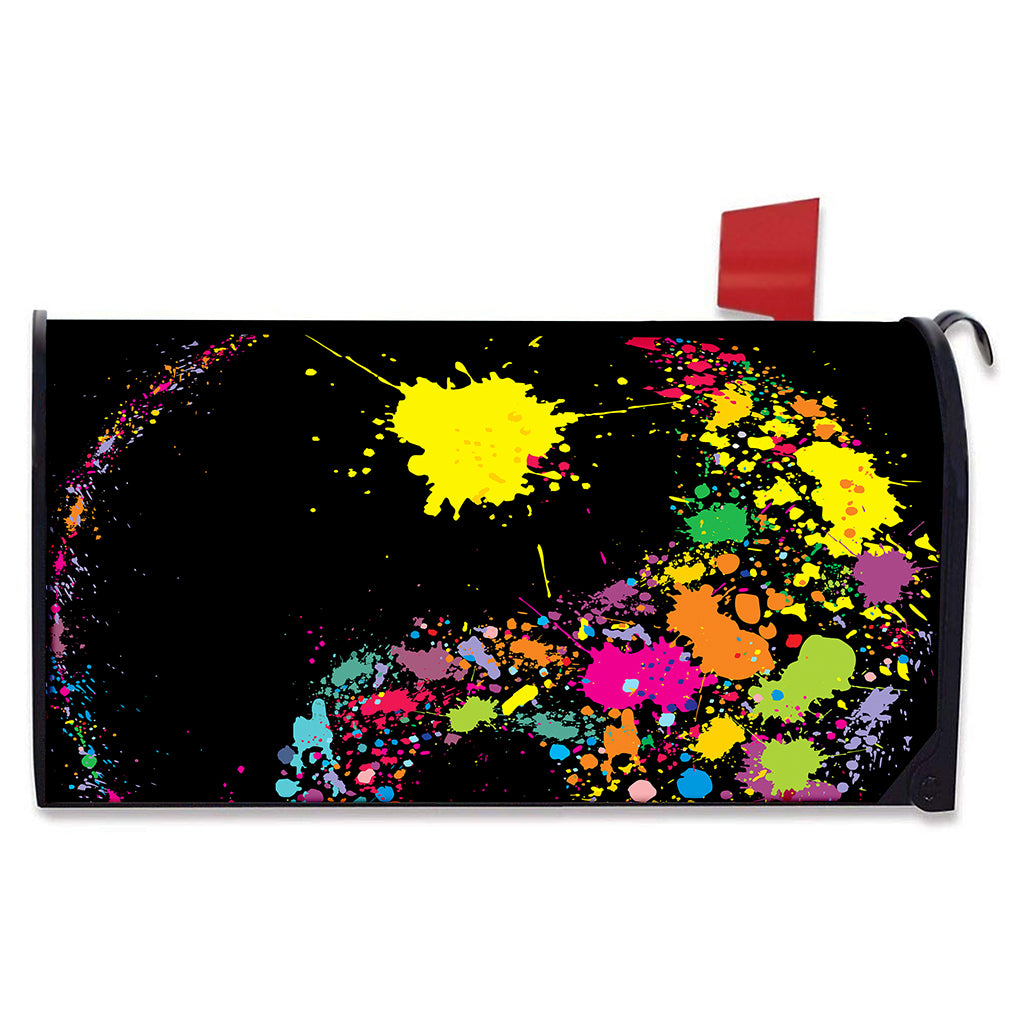 Colorful Splash Yin Yang Print Mailbox Cover
