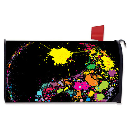Colorful Splash Yin Yang Print Mailbox Cover
